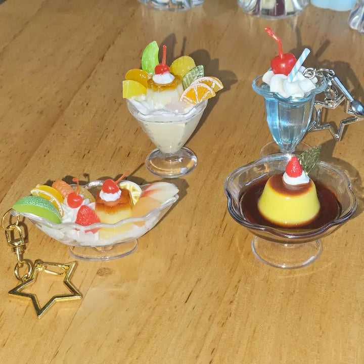 [BUNJANG] Aramode Pudding Object Keychain Set / 레진 푸딩 오브제 키링 아라모드 크림소다 거북이 말차 녹차