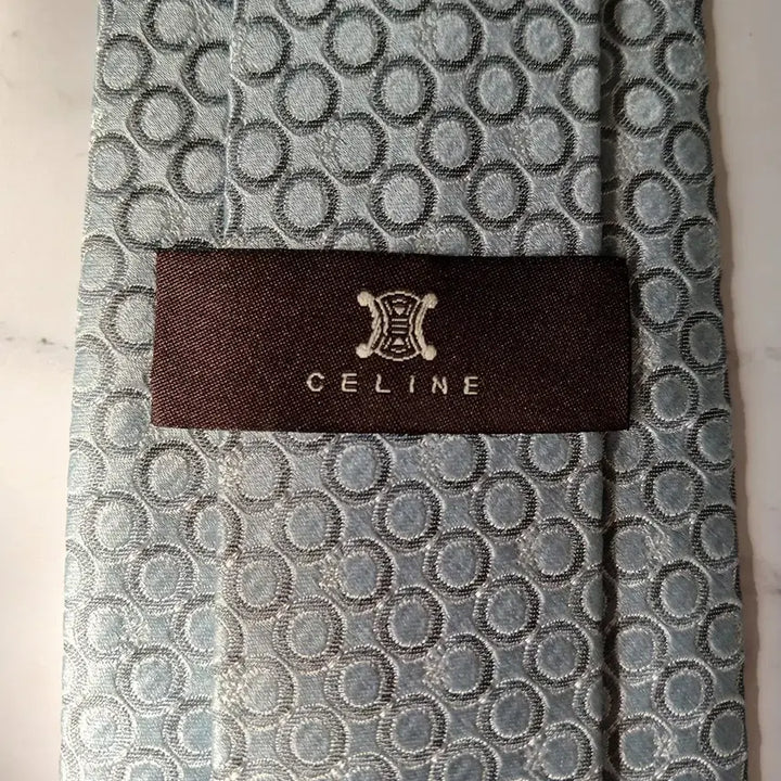 [SOLD OUT] 셀린느 실크 블루 트리오페 패턴 넥타이 8.9cm A+등급 E894