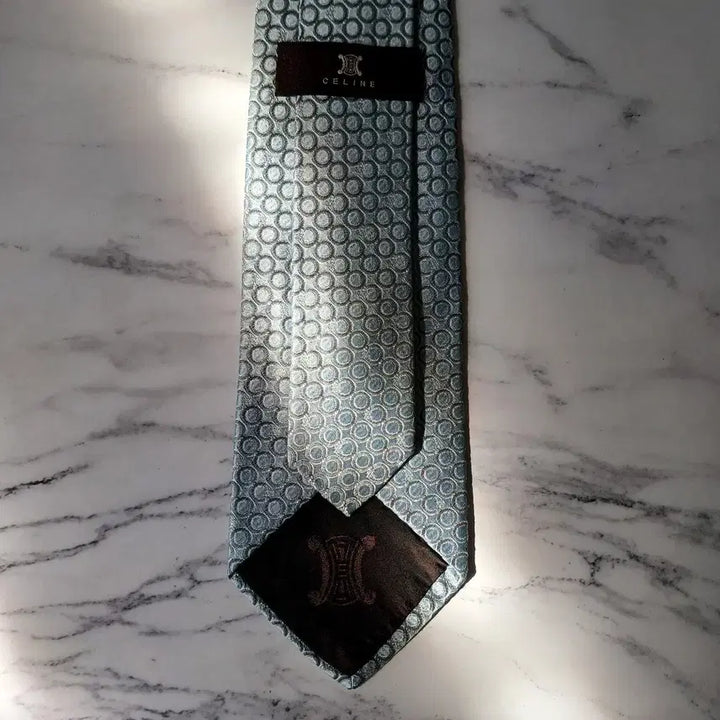 [SOLD OUT] 셀린느 실크 블루 트리오페 패턴 넥타이 8.9cm A+등급 E894