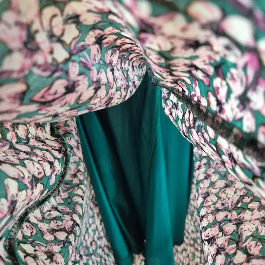 [BUNJANG] Chicline Floral Print Short Sleeve Long Dress / chicline 꽃무늬 반팔 롱 원피스
