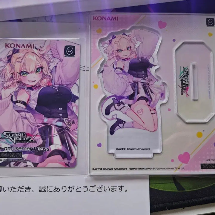 [BUNJANG] Konami Kurumi Noah Acrylic Stand + e-amusement Sound Voltex / 쿠루미 노아 아크릴 스탠드 + 이어뮤 사운드볼텍스 코나미