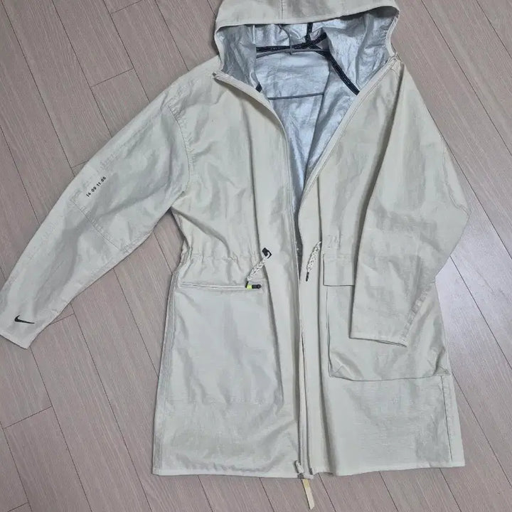 [BUNJANG] Nike Hooded Long Jacket Ivory Size 80 / 나이키 후드 롱 자켓 아이보리80