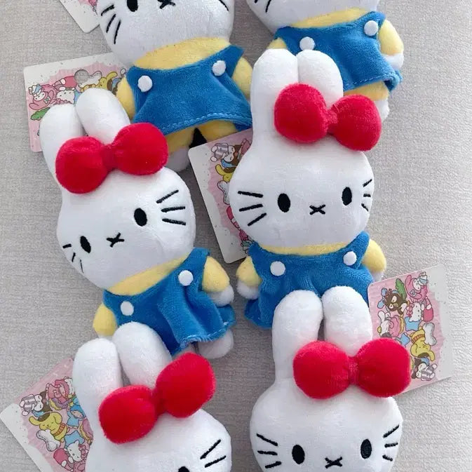 [BUNJANG] Miffy x Hello Kitty Plush Keychain / 미피키티 콜라보 봉제인형 키링(개당)