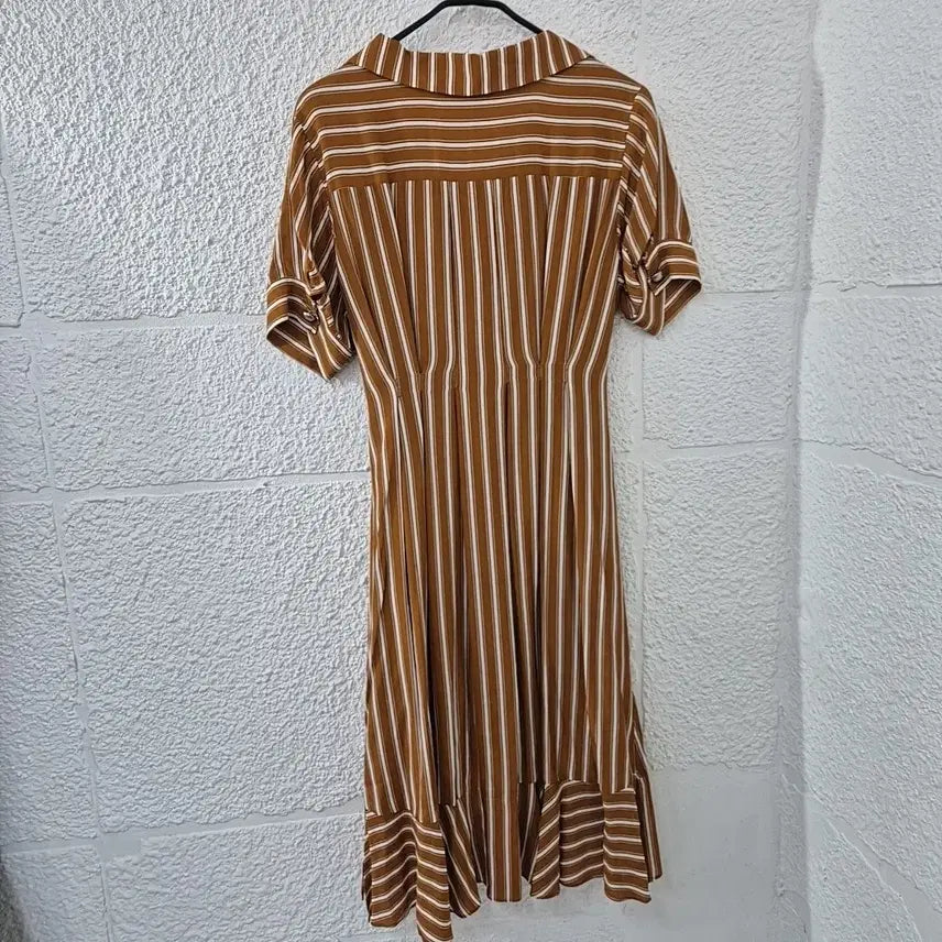 [SOLD OUT] 에고이스트 브라운 스트라이프 셔츠 원피스