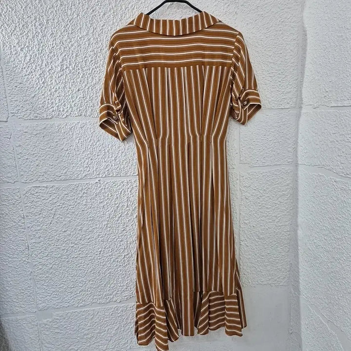 [SOLD OUT] 에고이스트 브라운 스트라이프 셔츠 원피스
