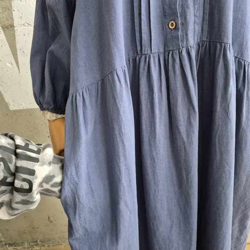 [SOLD OUT] 루즈핏 레이스 카라 롱원피스