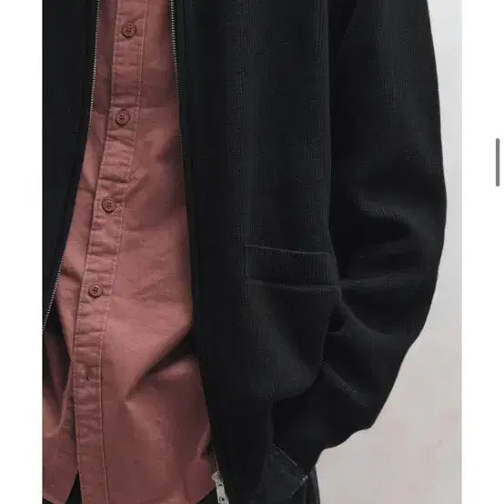 [BUNJANG] Big Union Zip-Up Knit Jacket Black L / 새상품) 빅유니온 집업 니트 자켓 가디건 블랙 L