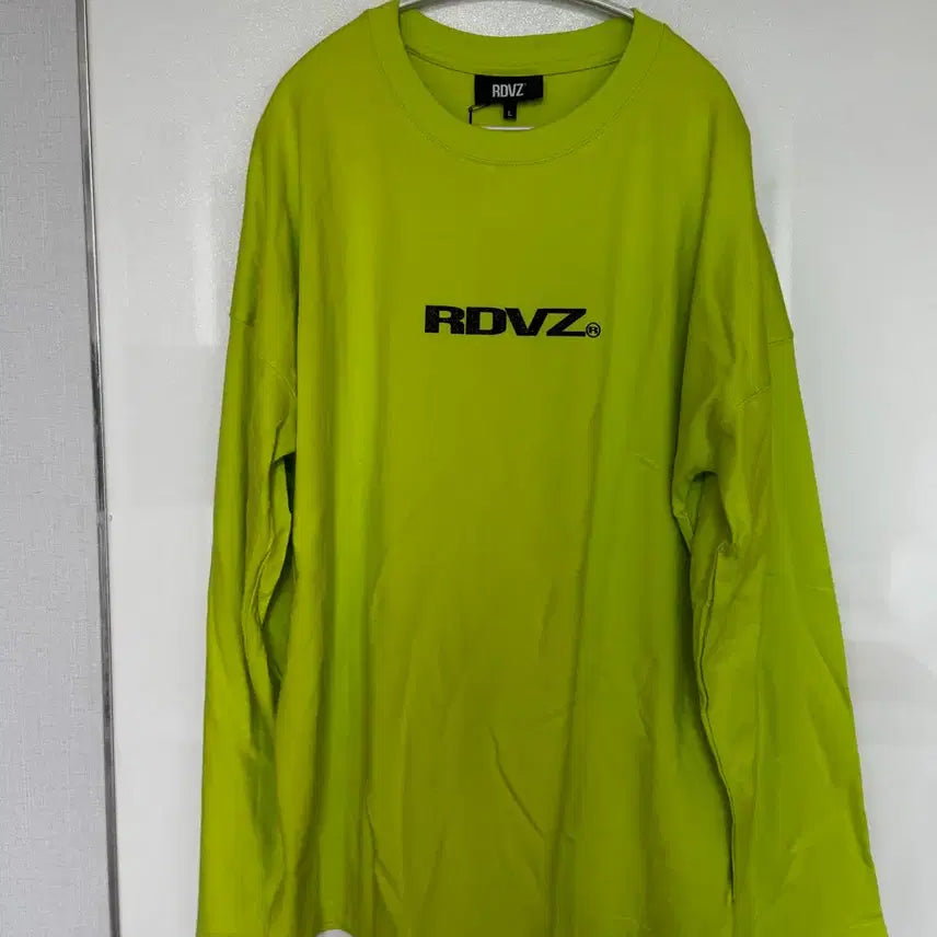 [BUNJANG] RDVZ Long Sleeve T-shirt - Orange/Lime / 새상품) RDVZ 긴팔 티셔츠 -오렌지,라임