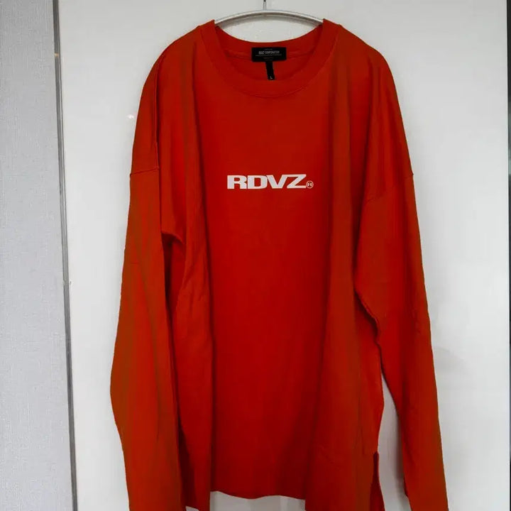 [BUNJANG] RDVZ Long Sleeve T-shirt - Orange/Lime / 새상품) RDVZ 긴팔 티셔츠 -오렌지,라임