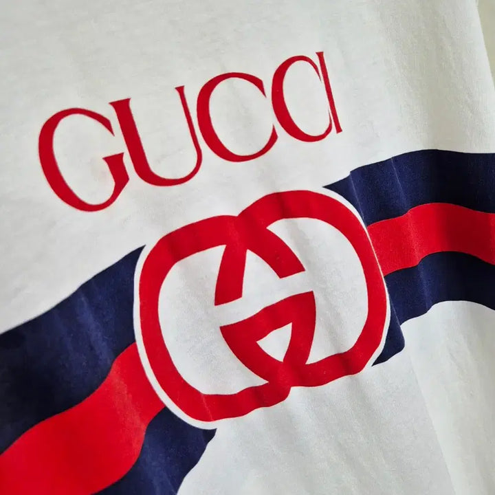 [BUNJANG] Gucci White Cotton Interlocking G Short Sleeve T-Shirt / (정품) 구찌 화이트 코튼 인터로킹 G 반팔 티셔츠 M