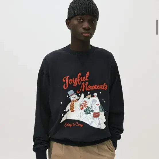 [BUNJANG] Outstanding Joyful Moments Sweatshirt Navy L / 새상품) 아웃스탠딩 Joyful Moments 맨투맨 네이비 L