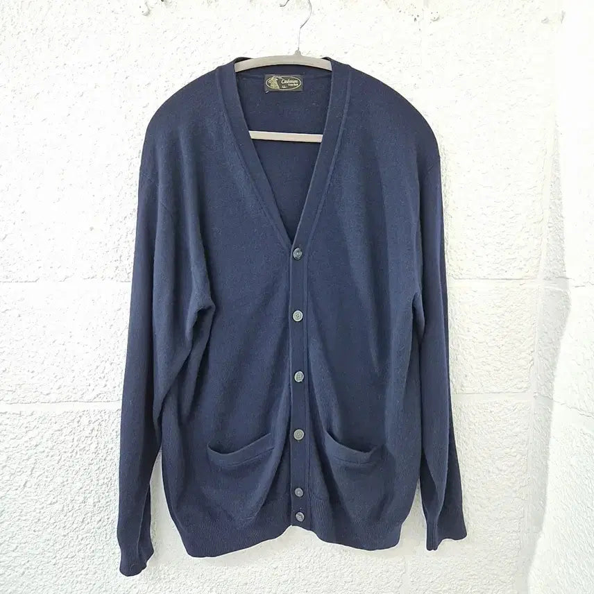 [SOLD OUT] 일본 빈티지)캐시미어100% 남성 네이비 가디건