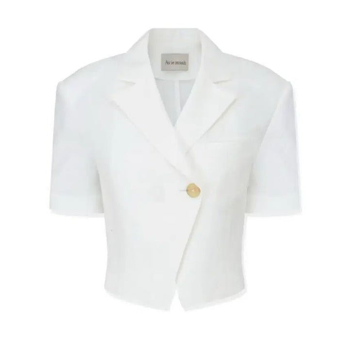 [BUNJANG] Avie Muah Linen Short Sleeve Blazer / 아비에무아 린넨 쇼트 슬리브 블레이저