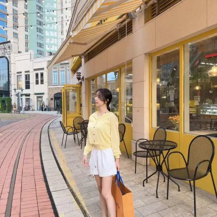 [BUNJANG] Cotton Blend Bermuda 4-Part Shorts / [1회 착용] 핀턱 버뮤다 4부 슬랙스 코튼 밴딩 반바지 숏팬츠 수입의류