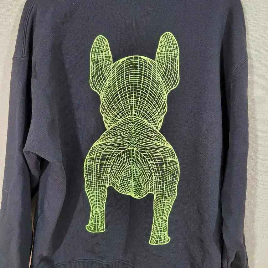 [BUNJANG] LifeWork Neon Bulldog Sweatshirt Black / 라이프워크 네온 불독 맨투맨 블랙