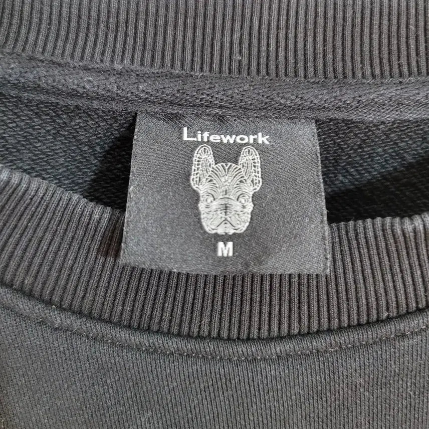 [BUNJANG] LifeWork Neon Bulldog Sweatshirt Black / 라이프워크 네온 불독 맨투맨 블랙