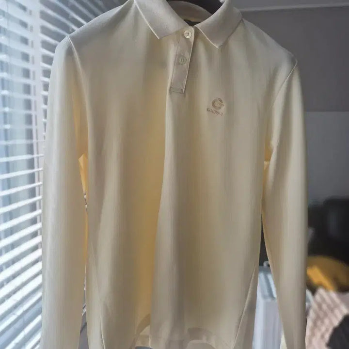 [BUNJANG] Goldwin Pique Polo Shirt Light Yellow Golf Wear 95 / 상태최상) 골드윈 피케(카라)셔츠  라이트옐로우 골프웨어 95