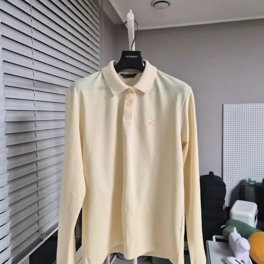 [BUNJANG] Goldwin Pique Polo Shirt Light Yellow Golf Wear 95 / 상태최상) 골드윈 피케(카라)셔츠  라이트옐로우 골프웨어 95