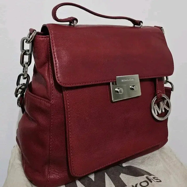 [BUNJANG] Michael Kors Manhattan Burgundy Tote Bag / 마이클코어스 버건디 토트백 빈티지 체인백. 39*24*12. 맨하탄 메시