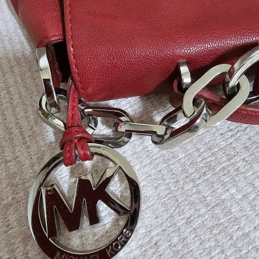 [BUNJANG] Michael Kors Manhattan Burgundy Tote Bag / 마이클코어스 버건디 토트백 빈티지 체인백. 39*24*12. 맨하탄 메시