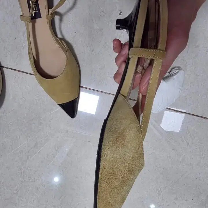 [BUNJANG] Chanel Kitten Heel Stiletto Slingback Shoes / 샤넬 키튼힐 스틸레토 슬링백