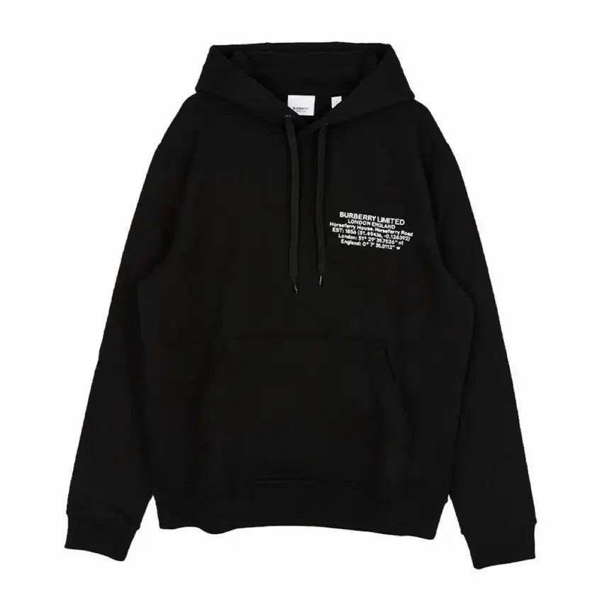 [SOLD OUT] (L) 버버리 블랙 양각 로고 프린트 후드티