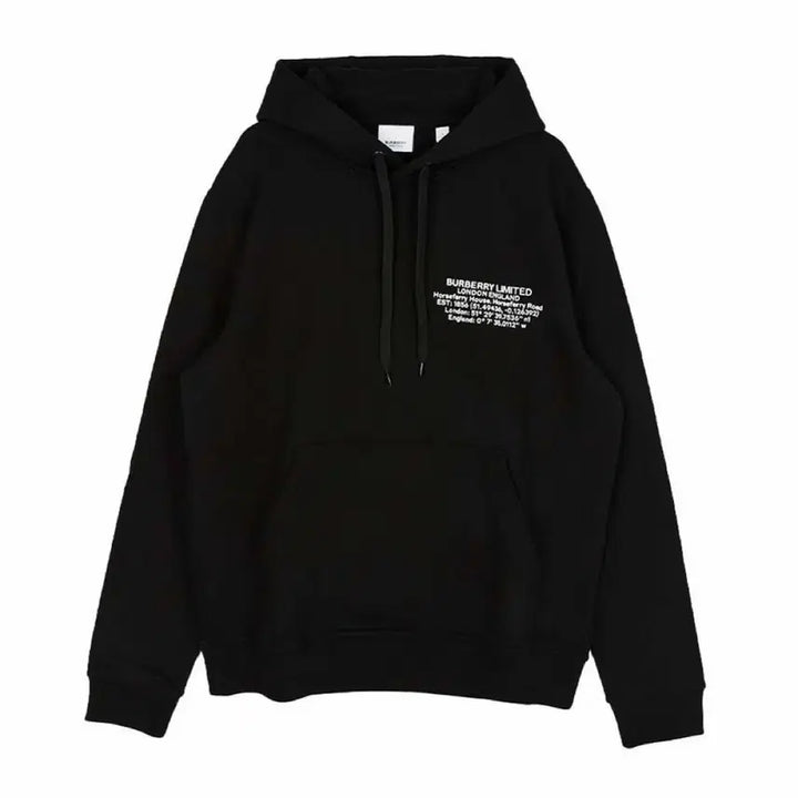 [SOLD OUT] (L) 버버리 블랙 양각 로고 프린트 후드티