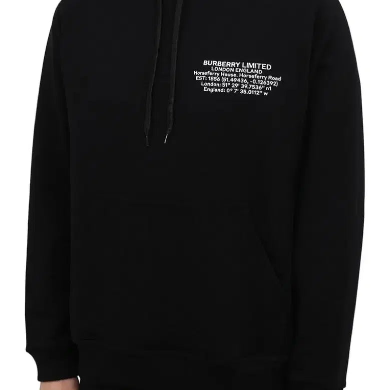 [SOLD OUT] (L) 버버리 블랙 양각 로고 프린트 후드티