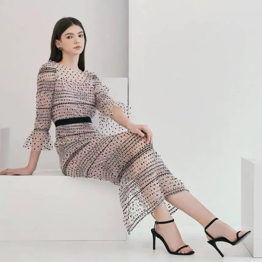 [BUNJANG] E.BLANC Dot See-through Dress / 에스블랑 도트 시스루 원피스
