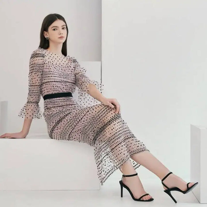 [BUNJANG] E.BLANC Dot See-through Dress / 에스블랑 도트 시스루 원피스