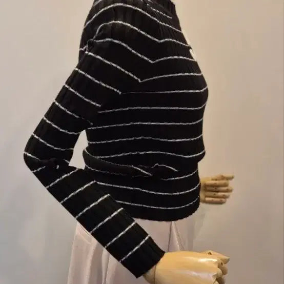 [BUNJANG] Striped Ribbed Knit Sweater / 새상품 골지 단가라 니트
