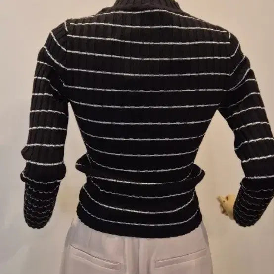 [BUNJANG] Striped Ribbed Knit Sweater / 새상품 골지 단가라 니트