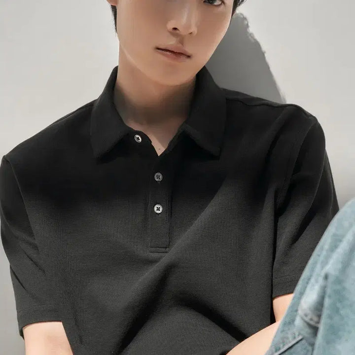 [BUNJANG] Waijack Mini Waffle Polo Short-Sleeve T-Shirt - L / 와이잭 미니와플 폴로 반소매 티셔츠 L [정가 75,000원]