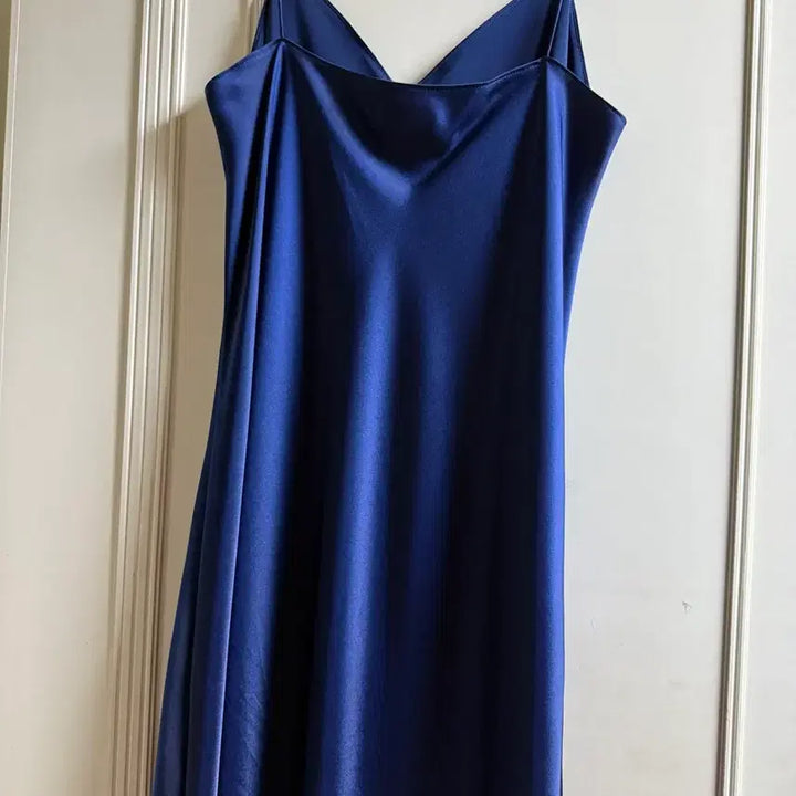 [SOLD OUT] Theory 띠어리 네이비 실크 슬립 원피스