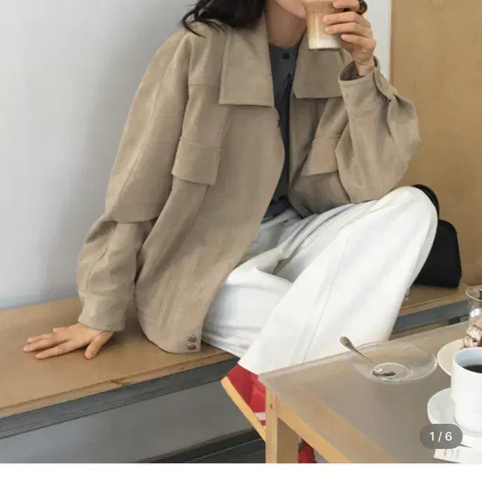 [BUNJANG] 온앤온 스웨이드 봄버점퍼 / 온앤온 스웨이드 봄버점퍼