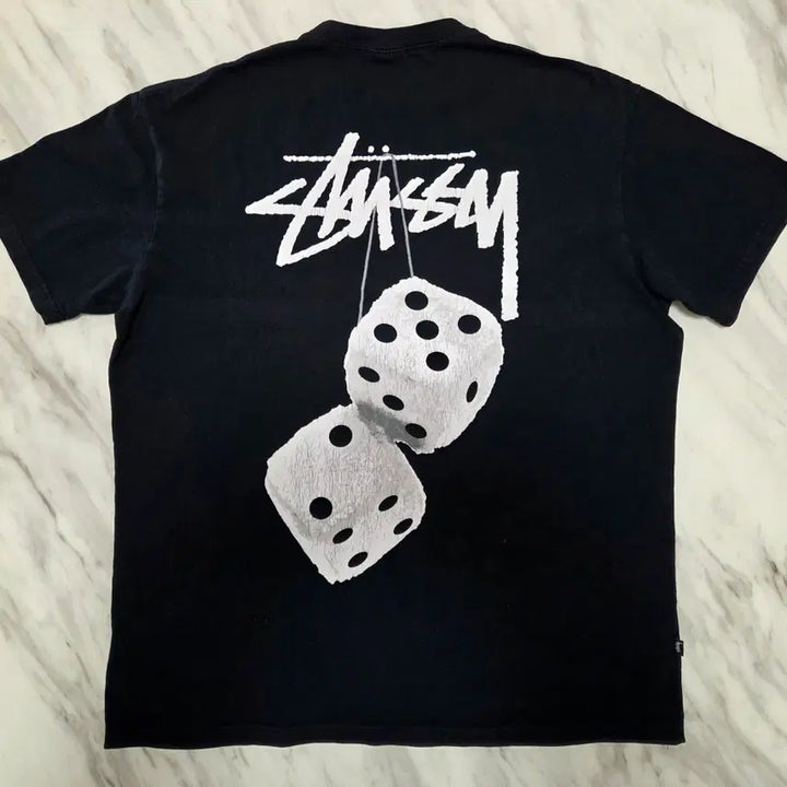 [BUNJANG] Stussy Dice Black Short Sleeve T-Shirt - Size L / 스투시 다이스 블랙 반팔 티셔츠
