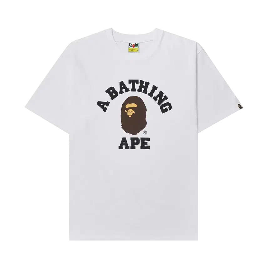 [BUNJANG] BAPE College Short Sleeve T-shirt White / 베이프 컬리지 반팔티 화이트
