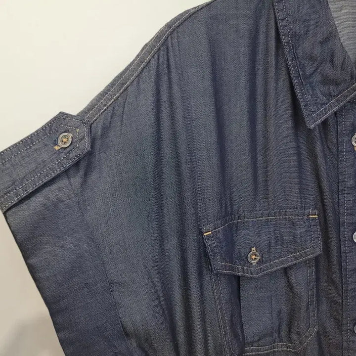 [BUNJANG] Derek Lam Denim Long Shirt Dress 55 Size / 데렉 램 데님 반팔 셔츠형 롱원피스 55사이즈