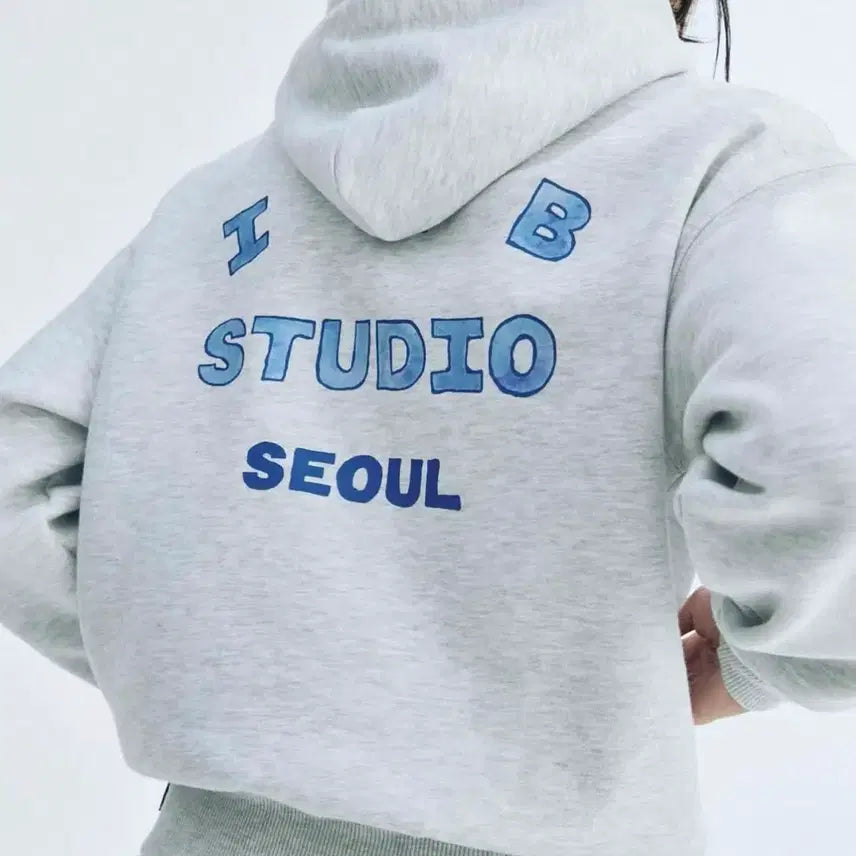[BUNJANG] IAB Studio Seoul Hoodie Light Gray / 아이앱 스튜디오 서울 후드 라이트 그레이
