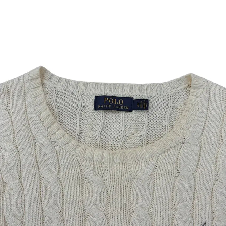 [BUNJANG] Polo Cable Knit Sweater Ivory L / 폴로 꽈배기니트 아이보리
