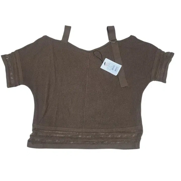 [BUNJANG] THYREN Cut-Out Short Sleeve Knit Brown / 컷아웃 반팔 니트 브라운