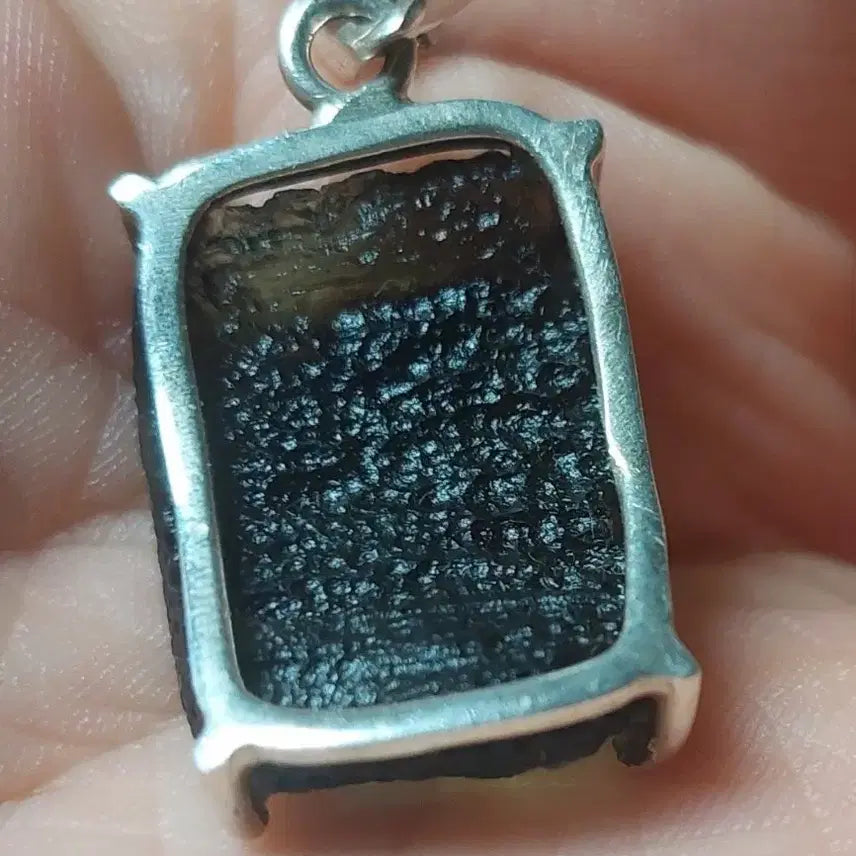 [BUNJANG] 5.97g Natural Moldavite Silver Pendant / 5.97g 천연 몰다바이트 실버 펜던트