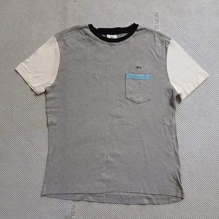 [BUNJANG] Lacoste Pocket T-Shirt Grey/White / 라코스테 포켓 반팔티 그레이/화이트
