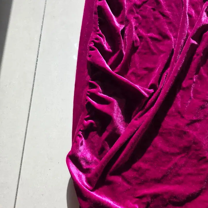 [BUNJANG] ZARA Velvet Shirred Dress / 자라 벨벳 셔링 원피스 핑크