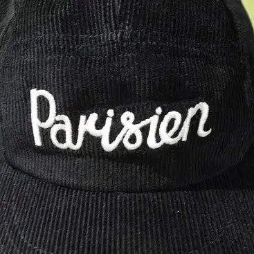 [BUNJANG] Maison Kitsuné Parisien Corduroy Camp Cap - Black / Maison Kitsune 메종 키츠네 파리지앵 코듀로이 모자 블랙