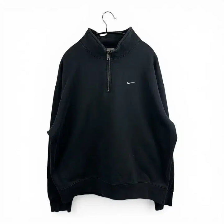 [SOLD OUT] (2XL) 나이키 NRG 솔로 스우시 헤비 웨이트 하프집 맨투맨 블랙