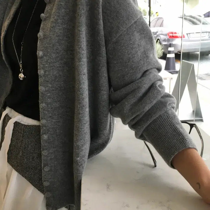 [BUNJANG] Outfit Bean Cardigan (Gray) / [아웃핏] 콩 가디건 (그레이)