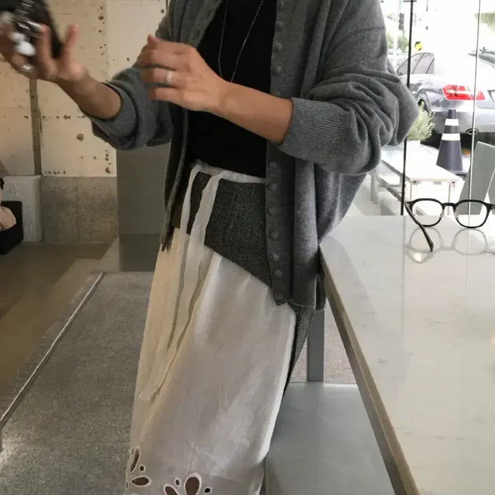 [BUNJANG] Outfit Bean Cardigan (Gray) / [아웃핏] 콩 가디건 (그레이)