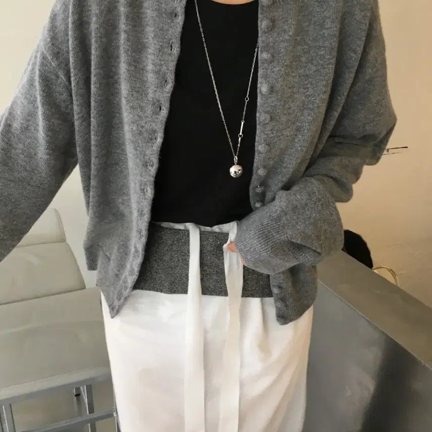 [BUNJANG] Outfit Bean Cardigan (Gray) / [아웃핏] 콩 가디건 (그레이)