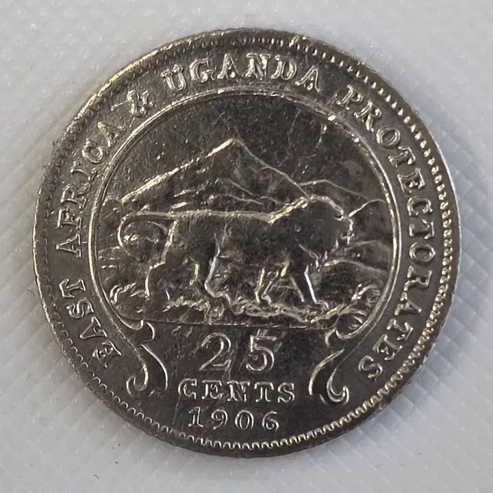 [BUNJANG] 1906 British Protectorate of Uganda 25 Cent Silver Coin / [정품은화] 1906년 영국령 우간다 보호령 25센트 은화 zk-2328